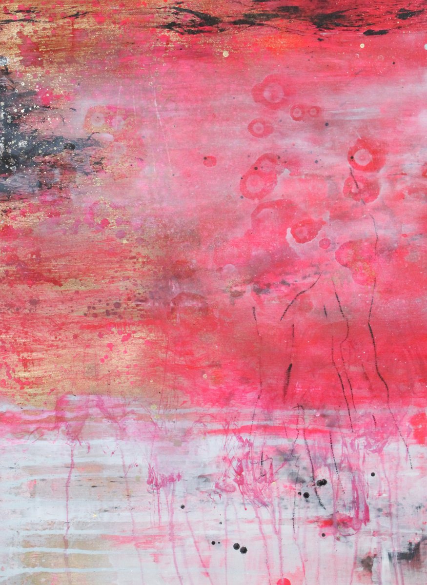 Abstract Acrylic Painting By Laura Spring, 18 X 24", The Language Of Love 2, Original Artwork