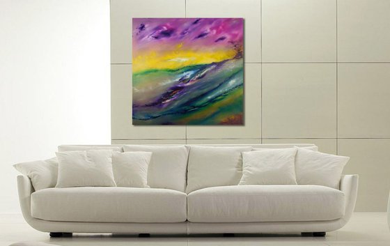 This is not a landscape, 80x80 cm,  LARGE XL, Original abstract painting, oil on canvas