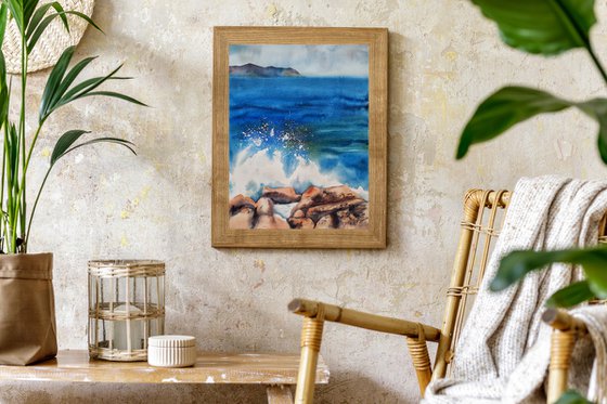 Wave - original seascape watercolor