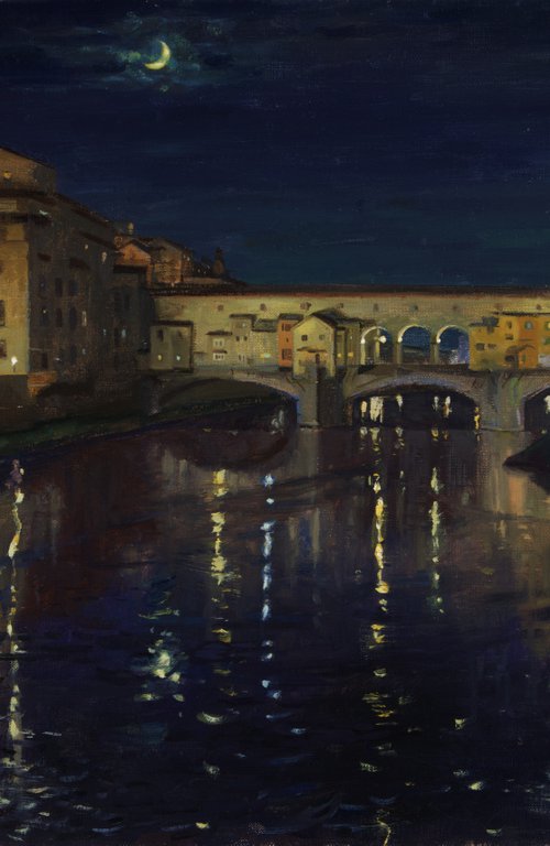 Ponte Vecchio at night by Andrii Kateryniuk