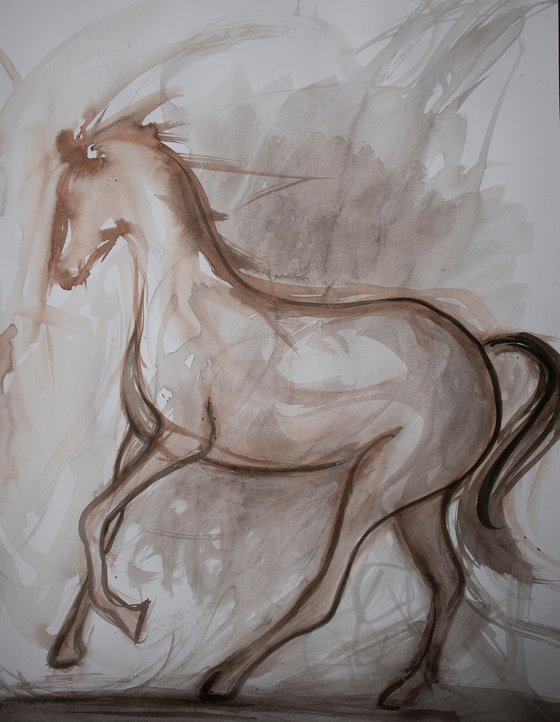 Sepia horse