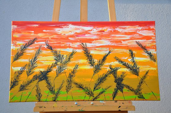 Grass in Gold 90x50cm