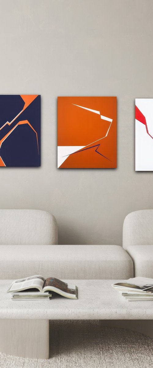 Fracture Sequence Triptych by Veronika Obushikhina