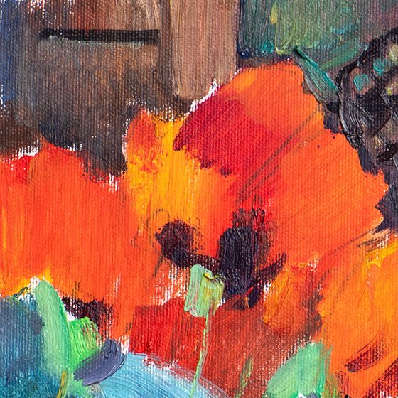 Poppies by the House