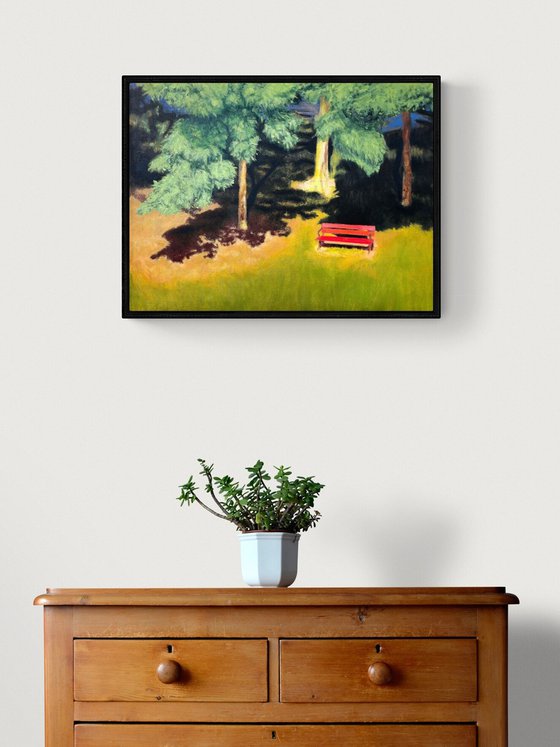 Wooden Bench in the Summer