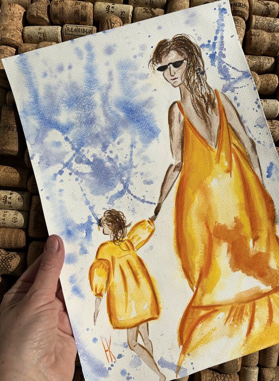 Mother Daughter Painting