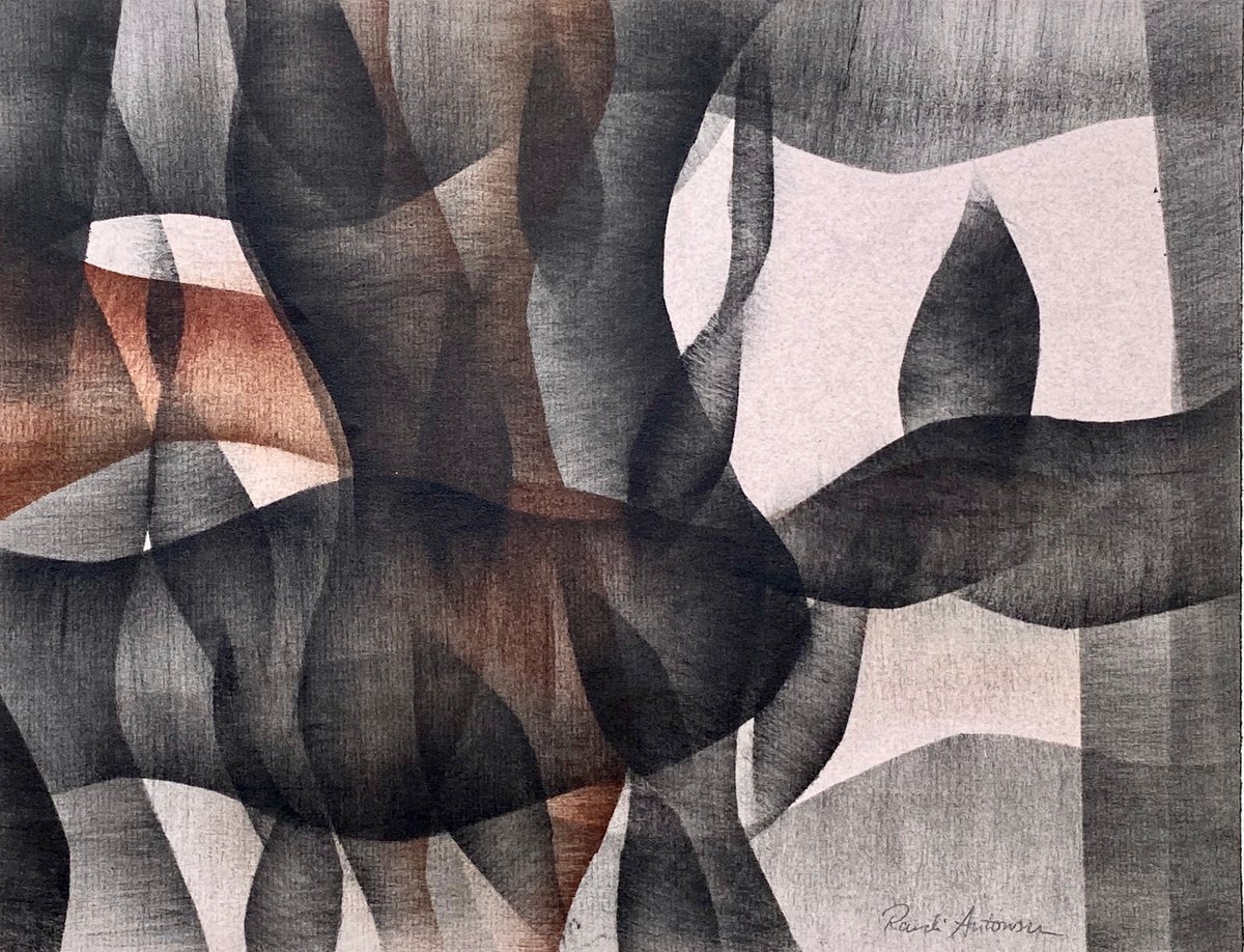 Graphic Abstract Limited Edition Print By Randi Antonsen, 13 X 10", Still Daylight, Original Artwork