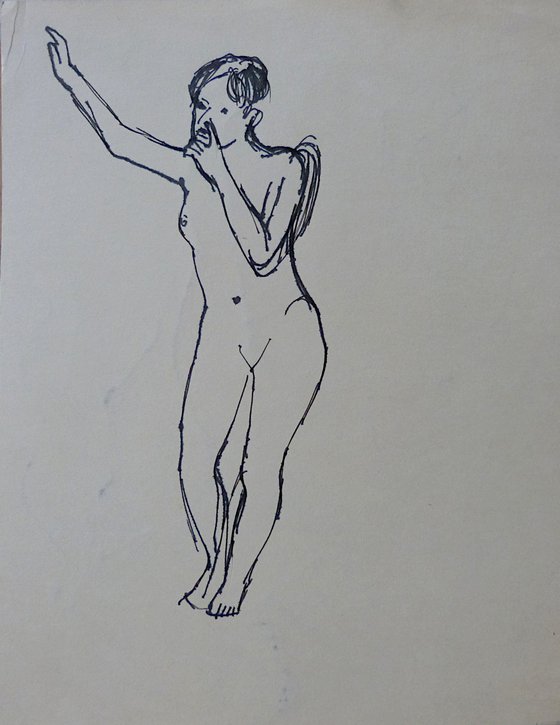 Sketch of a nude,  on two sides, 22x27 cm