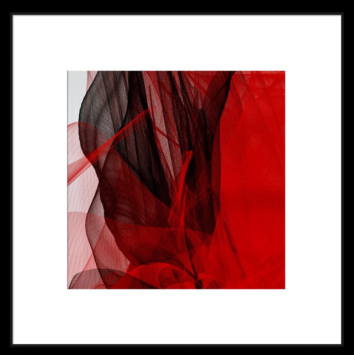 Geometric Abstract Giclee Print By Shabs Beigh, 16 X 16", Shades Of Red, Original Artwork