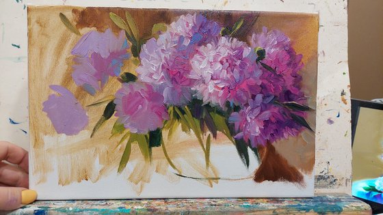 Purple peony flowers