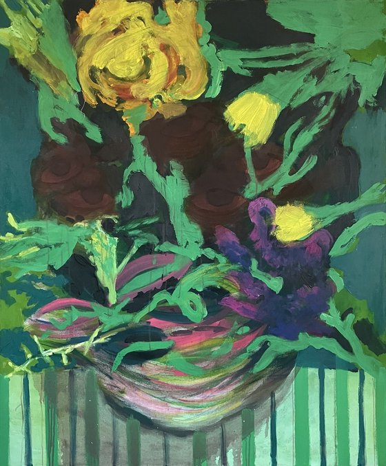 Man in flowers