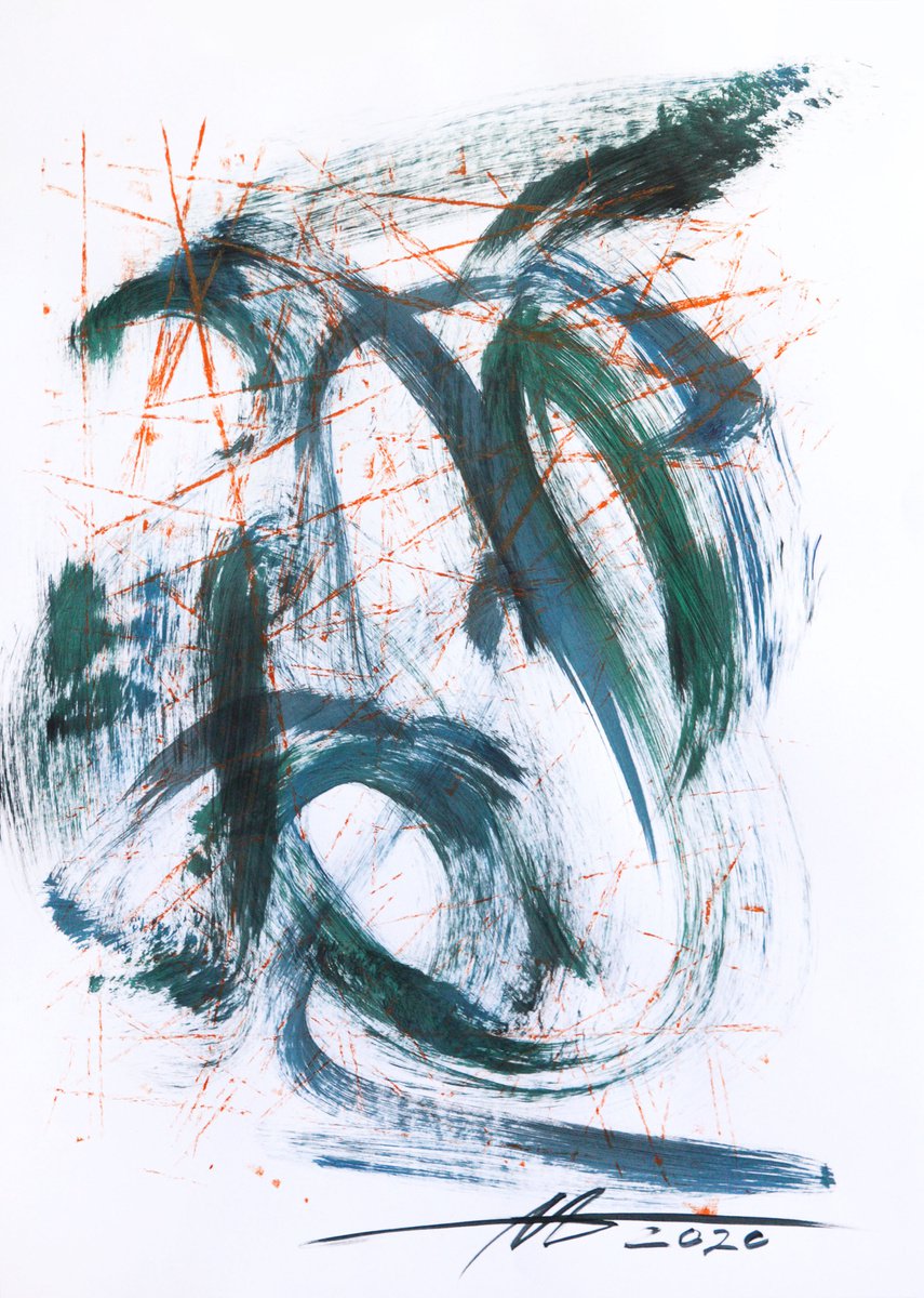 Abstract Acrylic Painting By Anatoliy Menkiv, 24 X 33, #9 Metaphysics Series, Original Artwork