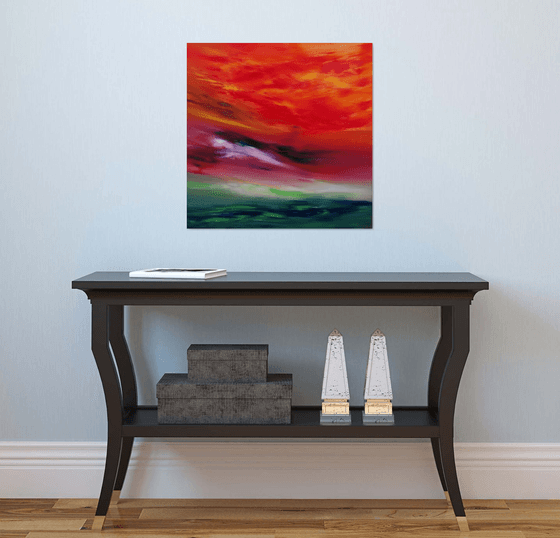 Sky Element II, 60x60 cm, Deep edge, Original abstract painting, oil on canvas