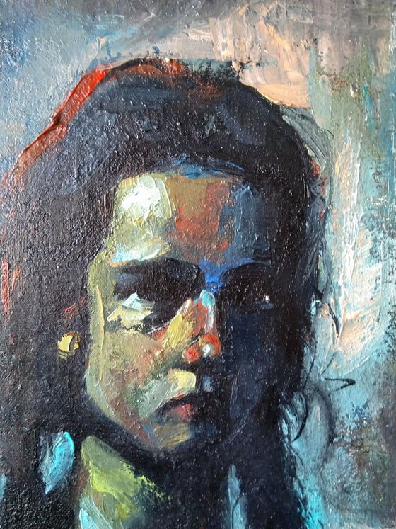 Smoot girl(40x30cm, oil painting, ready to hang)
