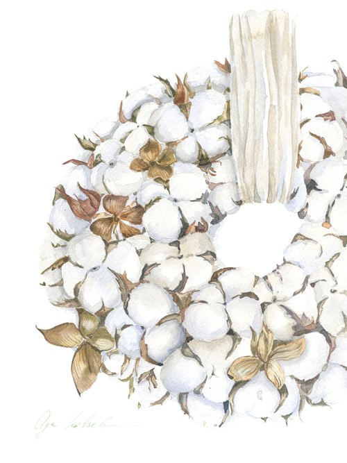 Cotton Wreath by Olga Koelsch