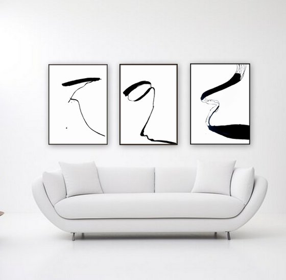 Abstract artwork. Set of 3.