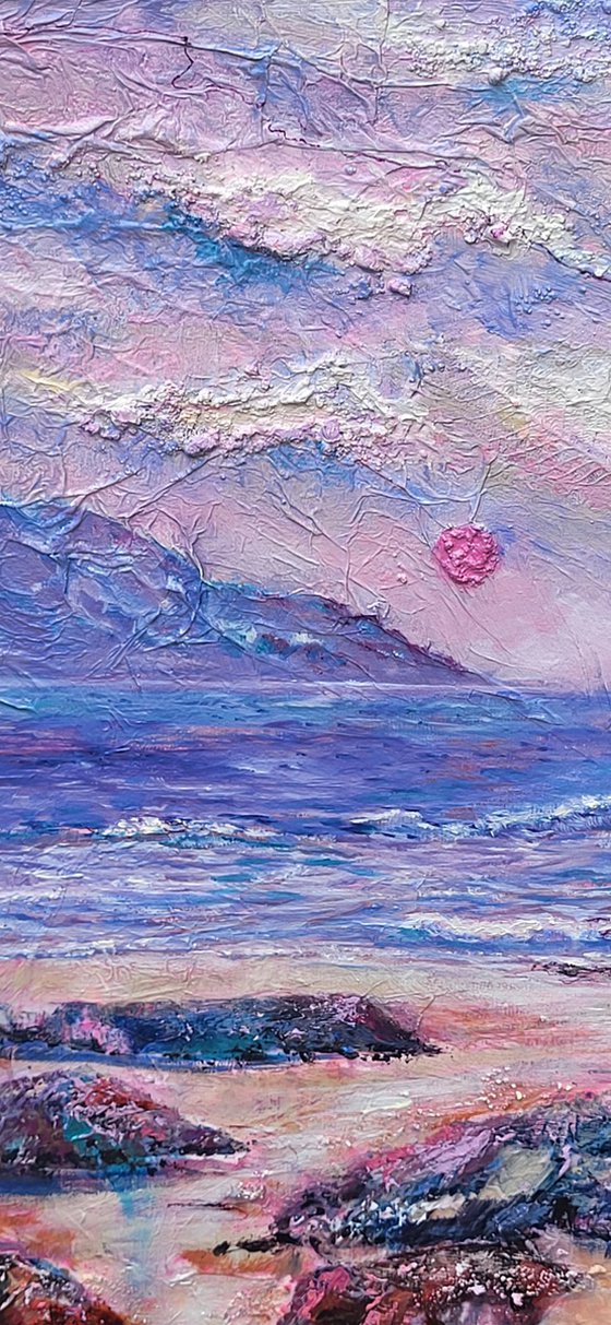 Pink Beach Moon