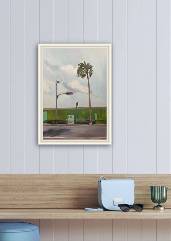 Palm tree and traffic light