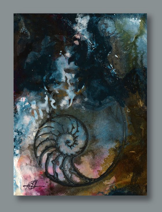 Sea Dreams 6 - Nautilus Shell Painting by Kathy Morton Stanion