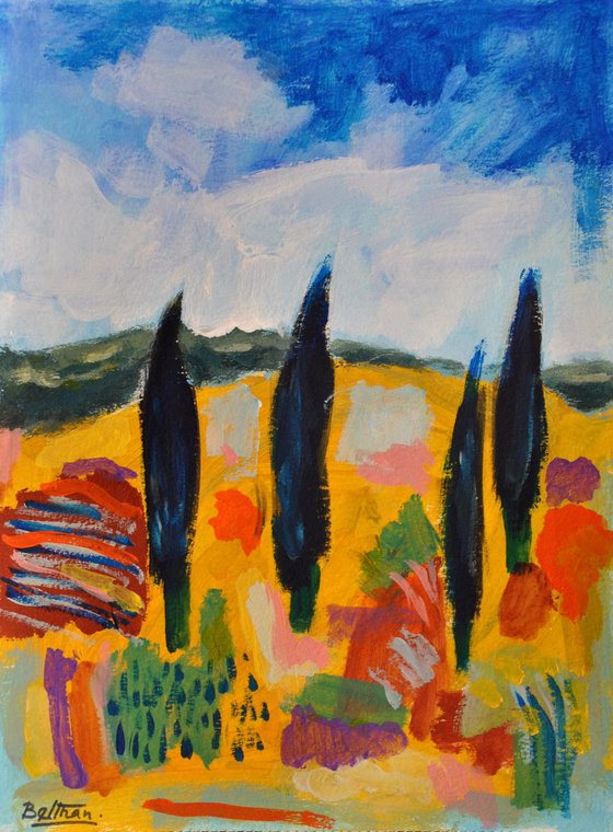 la colline jaune en Provence/21x28cm-8,3x11,02 in / 2018