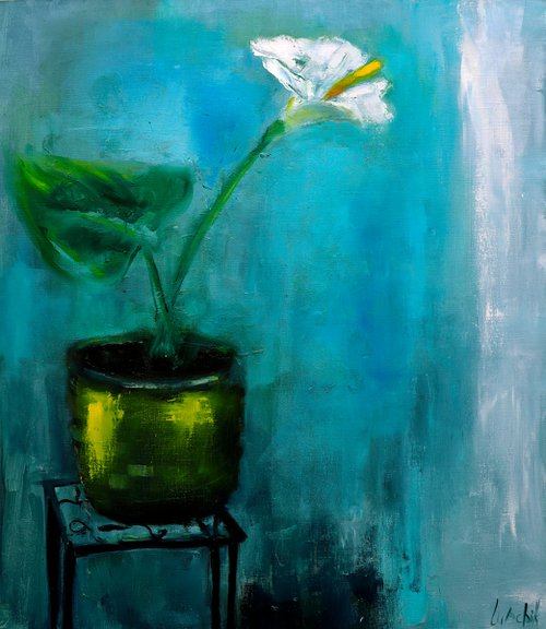 Abstract Floral painting Calla by Anna Lubchik