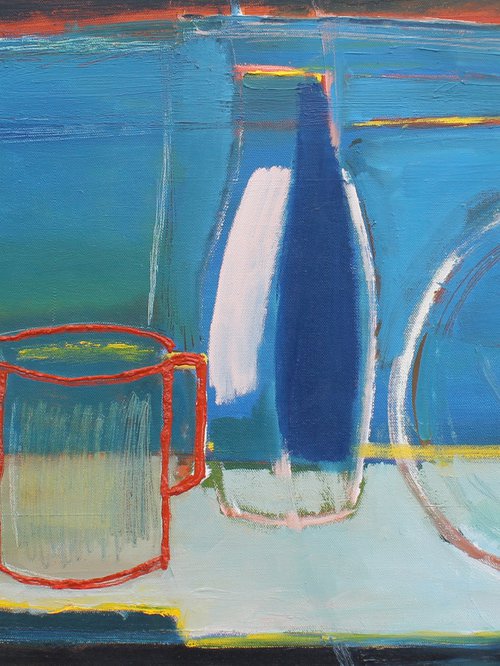 Still life on blue by Sergiy Dekalyuk