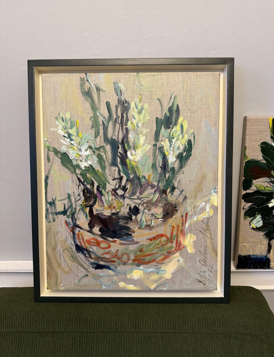Expressive Oil Painting , White Hyacinthis By Lilia Orlova-Holmes, 18 X 22, Artwork For Sale On Artfinder