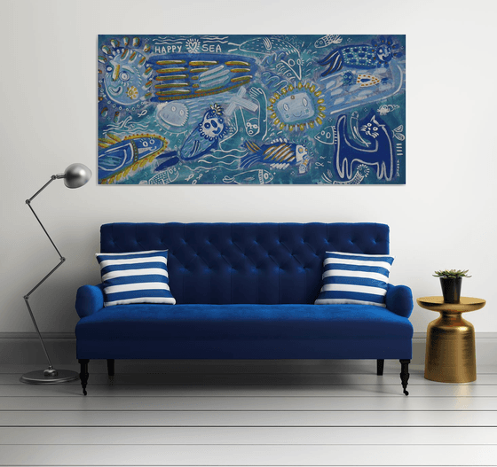 HAPPY SEA (in a cat´s dream) 100x205cm