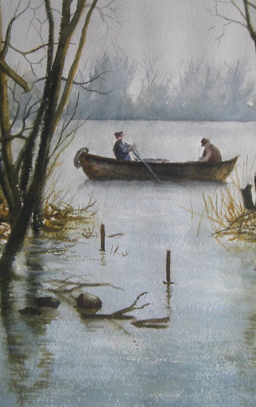 Boat on the river by Elena Oleniuc