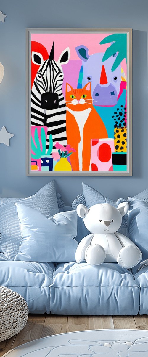 Selfie: Cat, Lion, Rhino by Sasha Robinson