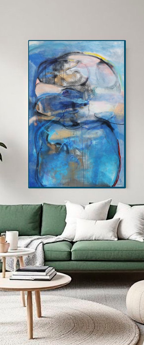 Landscape with Blue and Black by Artem Andreichuk