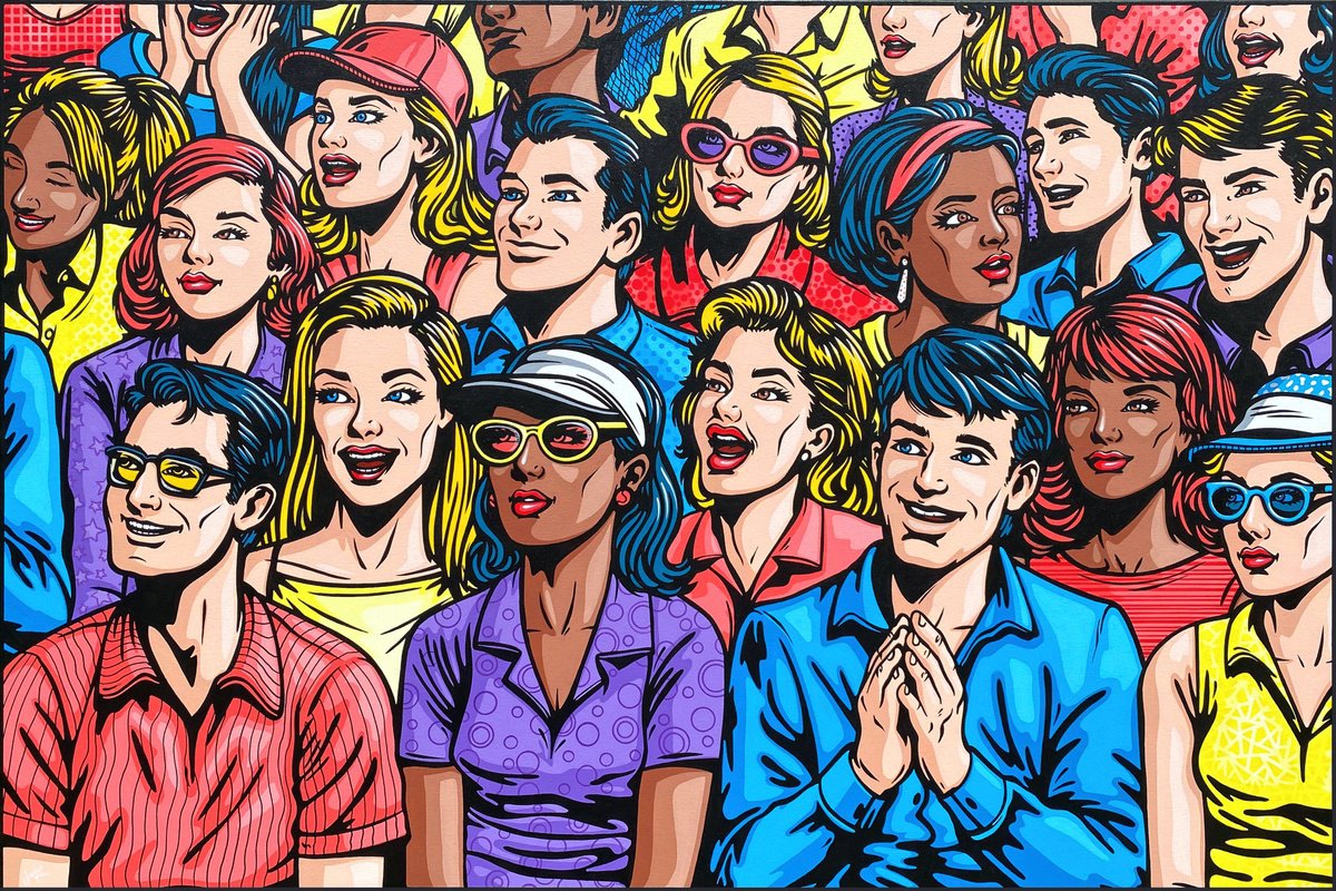 Urban And Pop Portrait Acrylic Painting By Jamie Lee, 47 X 31, 15-0, Original Artwork