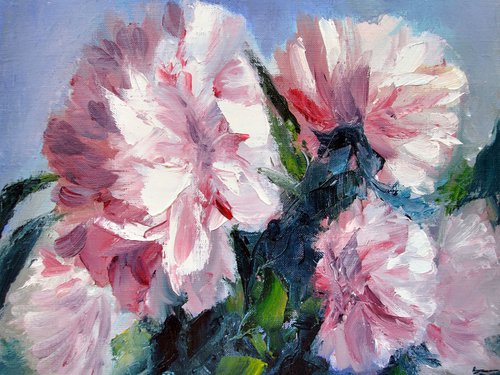 Rose peonies painting Painting by Anna Brazhnikova, flower painting, peonies painting by Anna Brazhnikova