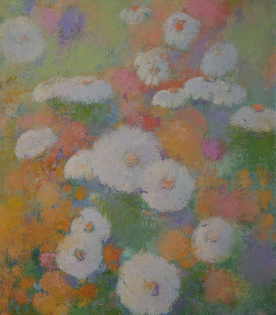 Breath of Sunlight, Flowers, Contemporary art, Original oil painting,  Handmade artwork, One of a kind Signed with Certificate of Authenticity