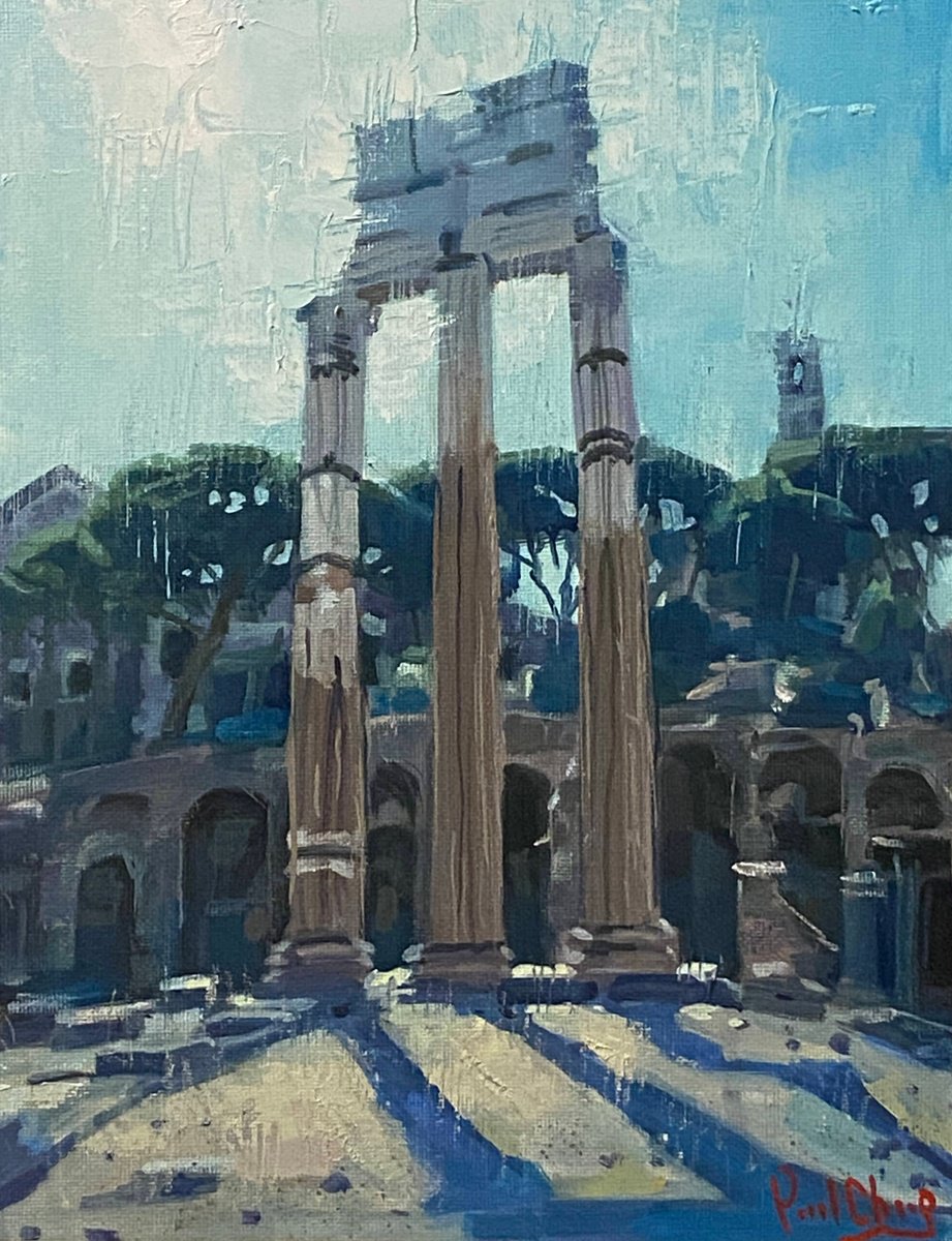 Impressionistic Cityscapes Oil Painting By Paul Cheng, 9 X 12", Rome #1, Original Artwork