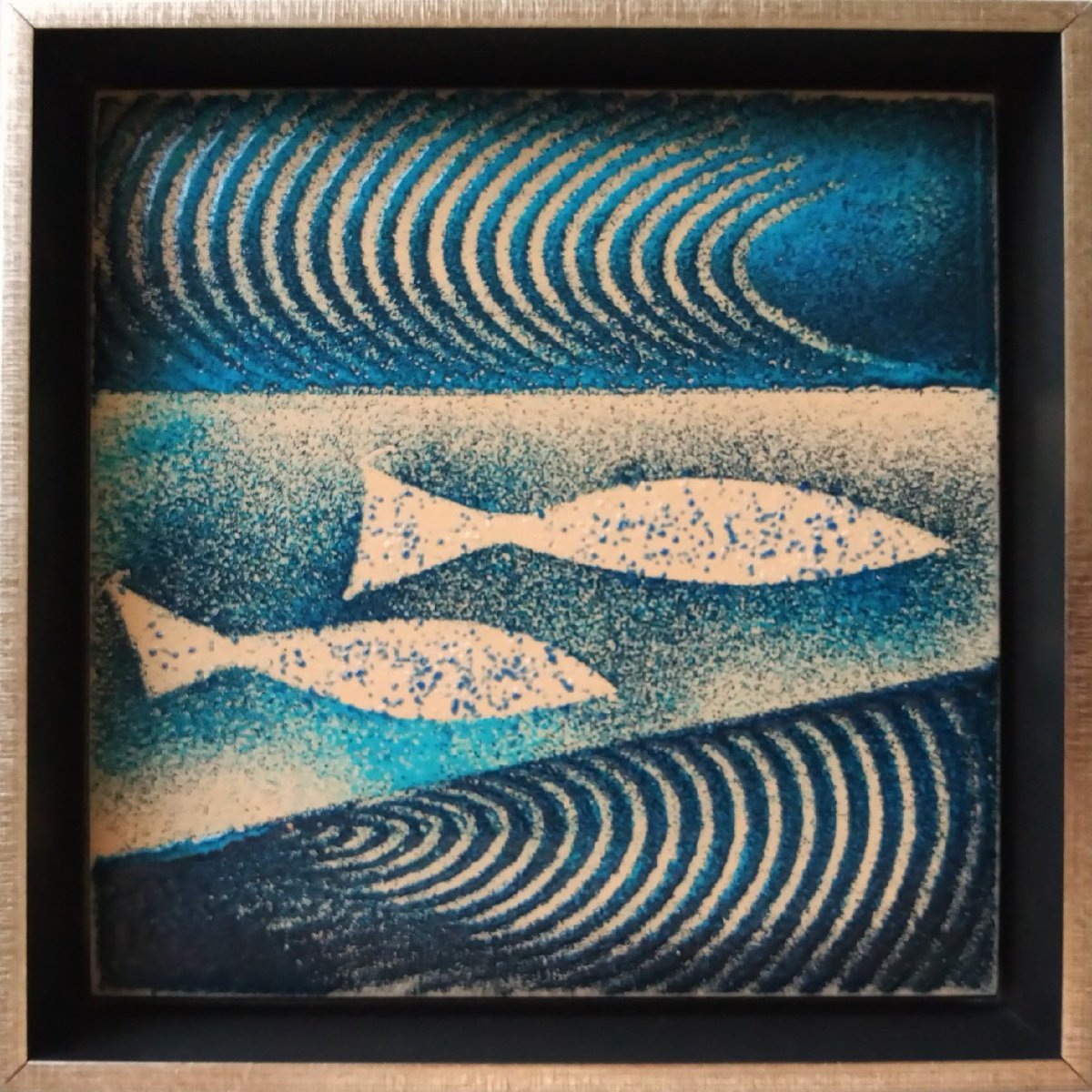 Animal Relief By Rossitza Trendafilova, 9 X 9", "Fish 2", Original Artwork