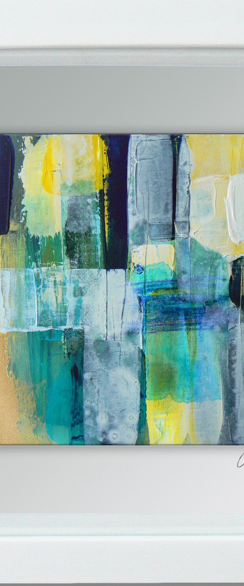 Framed ready to hang original abstract  - Deep water #12 by Carolynne Coulson