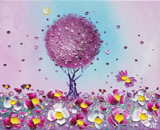 "Violet Tree & Flowers in Love"