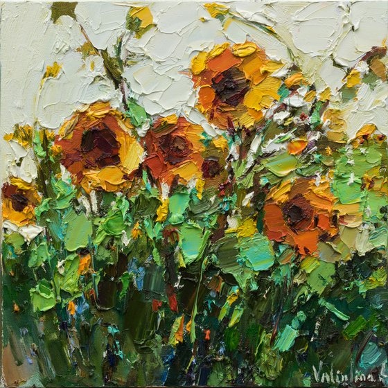 Sunflowers  Original Impasto Oil painting