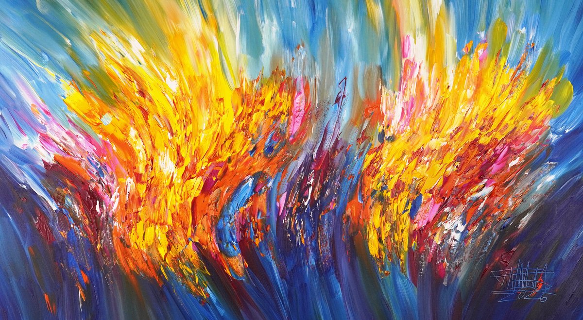 Blue Symphony C 9 By Peter Nottrott, 61 X 33, Artwork For Sale On Artfinder