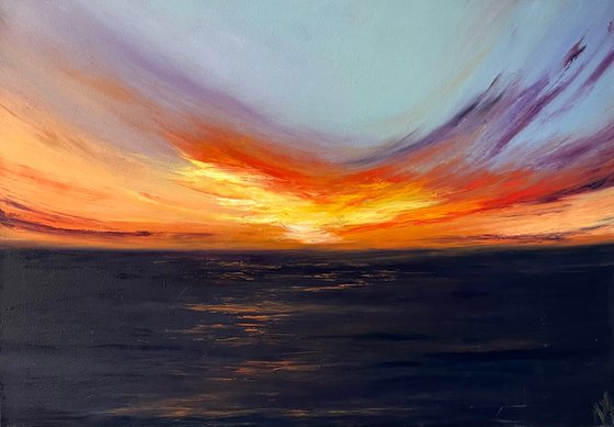 Sunset over the ocean