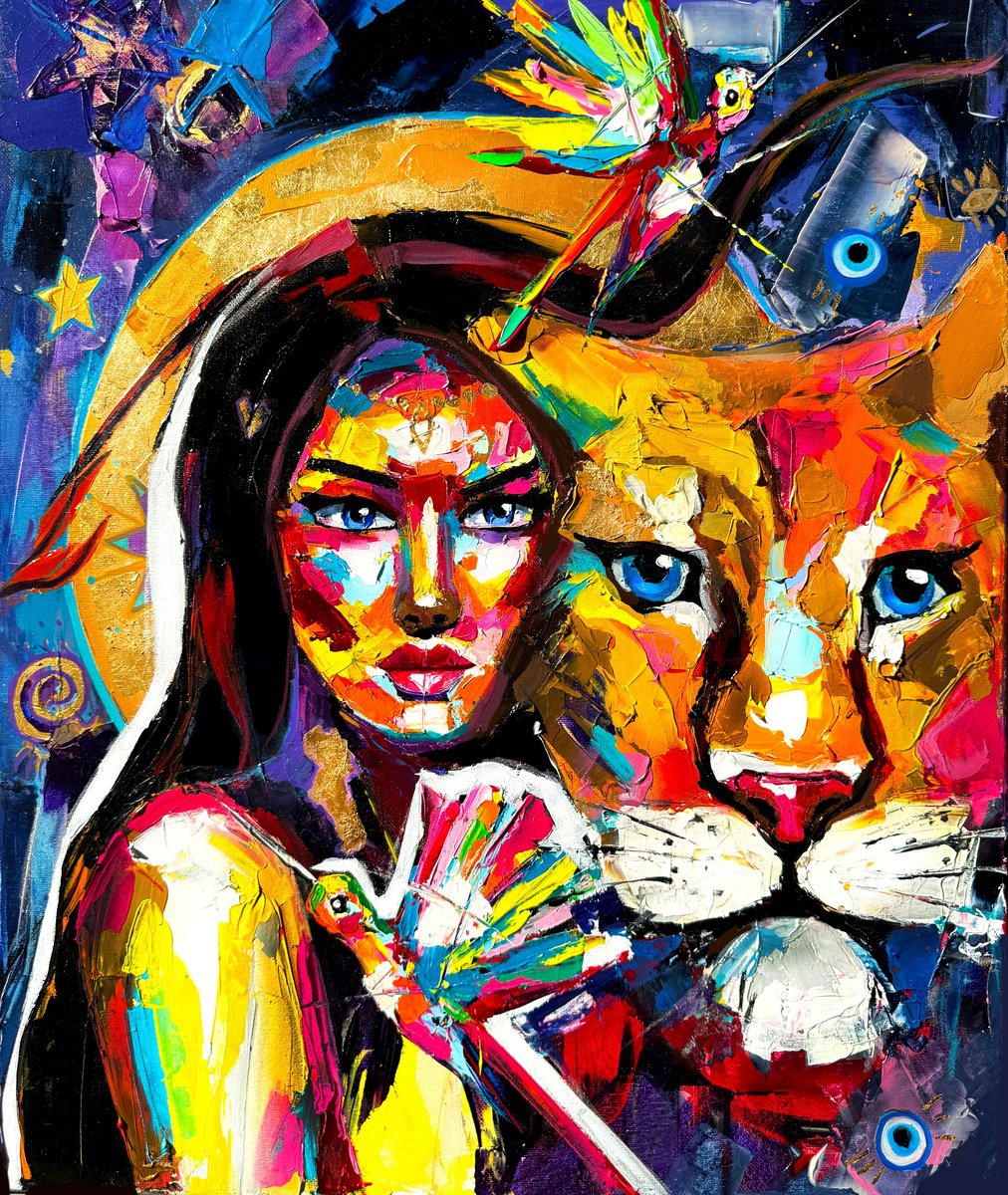 Expressive Painting , Leo By Lina Redford, 20 X 24, Artwork For Sale On Artfinder