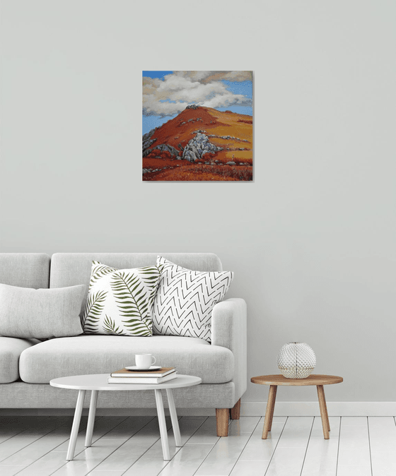 Armenian landscape, 60x60cm, mixed media/canvas ready to hang
