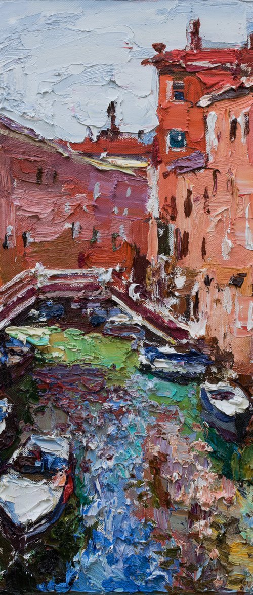 Italy - Original impasto landscape painting textured Oil painting Italy wall art by Anastasiia Valiulina