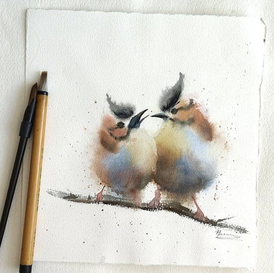 Two birds (Titmouse)