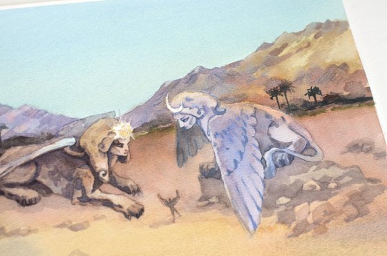 Fantasy sphinxes of day and night