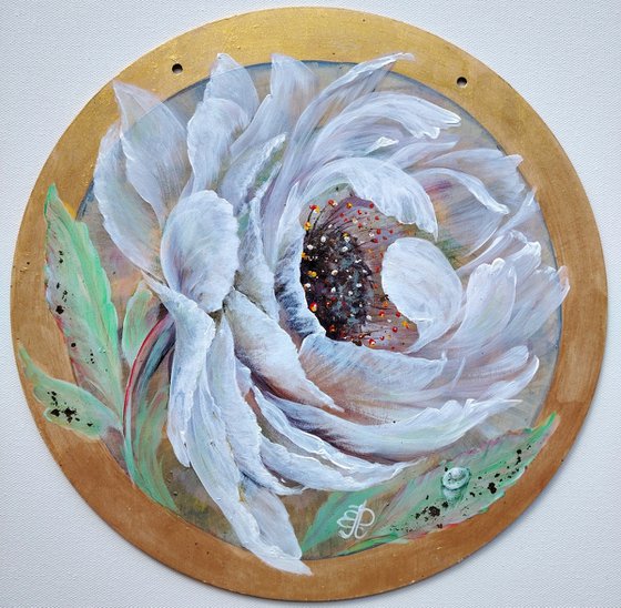 "Transparent Peony and Dewdrop" Original.