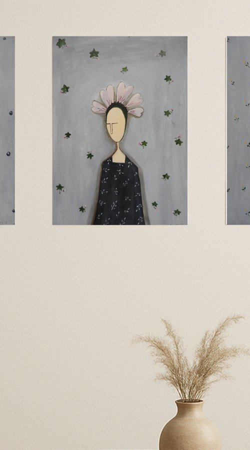 Thinking about wild plants, set of 3 by Silvia Beneforti