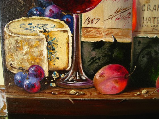 Wine, Cheese, and Fruit
