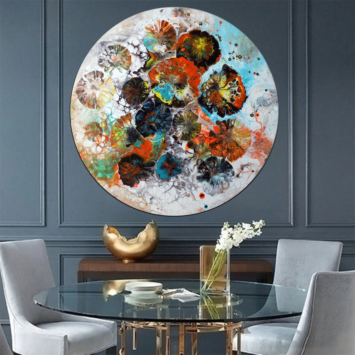 Celestial Bloom By Areti Ampi, 31 X 31, Artwork For Sale On Artfinder